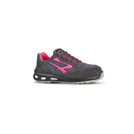 Calzatura di sicurezza Verok S1P SRC - nylon/pelle scamosciata - grigio/rosa - taglia 40 - U-Power
