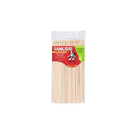 Spiedi delux - in bamb&ugrave; - 25 cm - Samurai Party - conf. 250 pezzi